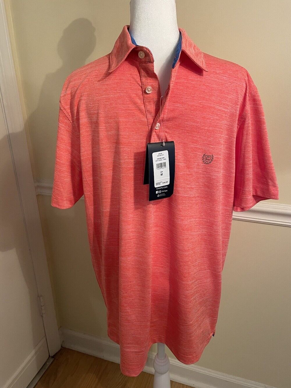 Chaps Polo Shirt Mens Size M Wicking UPF 30 Stretch NWT